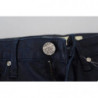 Jeans denim casual da donna a vita bassa skinny in cotone blu - W26