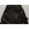 Jeans casual denim da donna affusolati vita media lavati neri - W26