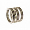 Anello da donna in argento sterling 925 nero CZ - EU54 - US7