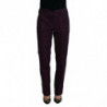 Pantaloni affusolati da donna a vita media in cotone viola - IT48 - XL