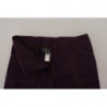 Pantaloni affusolati da donna a vita media in cotone viola - IT48 - XL