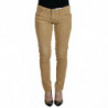 Jeans casual da donna vita bassa velluto coste cotone marrone - W26