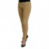 Jeans casual da donna vita bassa velluto coste cotone marrone - W26