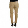 Jeans casual da donna vita bassa velluto coste cotone marrone - W26