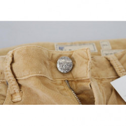 Jeans casual da donna vita bassa velluto coste cotone marrone - W26