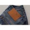 Jeans casual da donna a vita bassa in cotone lavato blu - W26