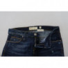 Jeans casual da donna a vita bassa in cotone lavato blu - W26