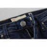 Jeans casual da donna a vita bassa in cotone lavato blu - W26