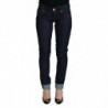 Jeans casual da donna slim fit a vita bassa in cotone blu - W26