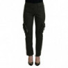 Pantaloni affusolati da donna con gamba verde con lacci - IT44-L