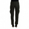 Pantaloni affusolati da donna con gamba verde con lacci - IT44-L