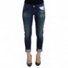 Jeans denim casual da donna slim fit in cotone blu - W26