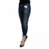 Jeans denim casual da donna slim fit in cotone blu - W26