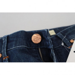 Jeans denim casual da donna slim fit in cotone blu - W26