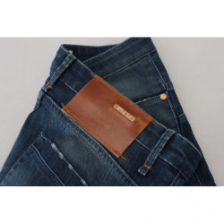 Jeans denim casual da donna slim fit in cotone blu - W26