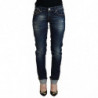 Jeans denim casual da donna slim fit in cotone blu - W26