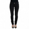 Jeans denim casual da donna slim fit in cotone nero - W26