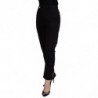 Pantaloni da donna larghi a vita alta in cotone nero - W28
