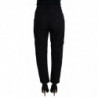 Pantaloni da donna larghi a vita alta in cotone nero - W28