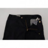 Pantaloni da donna larghi a vita alta in cotone nero - W28