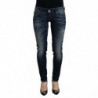 Jeans denim da donna slim fit in cotone lavato blu - W26