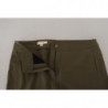 Pantaloni affusolati da donna a vita alta in cotone verde - IT40-S