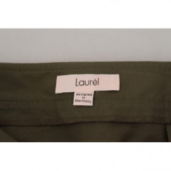 Pantaloni affusolati da donna a vita alta in cotone verde - IT40-S
