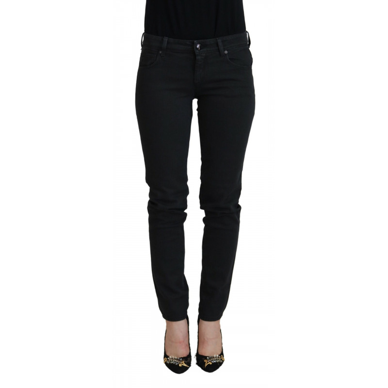 Jeans denim da donna slim fit in cotone nero - W26