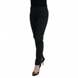 Jeans denim da donna slim fit in cotone nero - W26