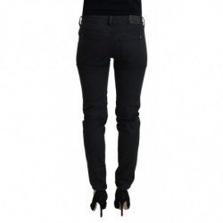 Jeans denim da donna slim fit in cotone nero - W26