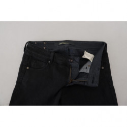 Jeans denim da donna slim fit in cotone nero - W26