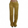 Pantaloni da donna a vita media in cotone dorato - IT40-S