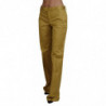 Pantaloni da donna a vita media in cotone dorato - IT40-S