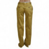 Pantaloni da donna a vita media in cotone dorato - IT40-S