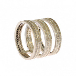 Anello da donna autentico argento sterling 925 CZ trasparente - EU5