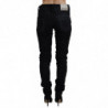 Jeans skinny in denim slim fit a vita media in cotone nero - W28