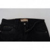 Jeans skinny in denim slim fit a vita media in cotone nero - W28