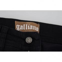 Jeans skinny in denim slim fit a vita media in cotone nero - W28
