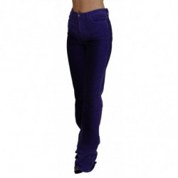Pantaloni da donna in velluto a coste di cotone viola - W29