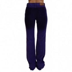 Pantaloni da donna in velluto a coste di cotone viola - W29
