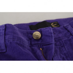 Pantaloni da donna in velluto a coste di cotone viola - W29