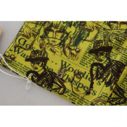 Top corto senza spalline in nylon con stampa grafica gialla - IT38-XS