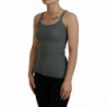 Canotta slim girocollo senza maniche in cotone verde - IT40-S