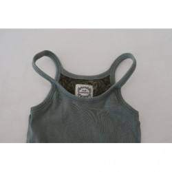Canotta slim girocollo senza maniche in cotone verde - IT40-S