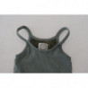 Canotta slim girocollo senza maniche in cotone verde - IT40-S