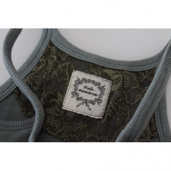 Canotta slim girocollo senza maniche in cotone verde - IT40-S