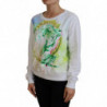 Maglione a maniche lunghe con stampa grafica bianca - IT38-XS