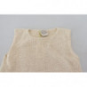 Canotta girocollo senza maniche in misto cotone beige - ONE SIZE