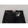 Jeans casual da donna skinny a vita bassa in cotone nero - W28