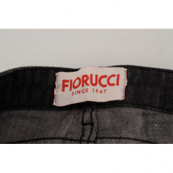 Jeans casual da donna skinny a vita bassa in cotone nero - W28